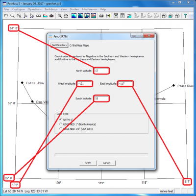 How to interpret the bounding coordinated in FetchSRTM.